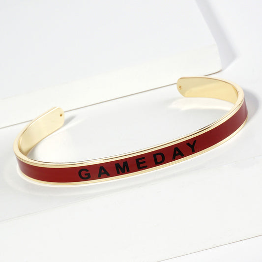 GAMEDAY 18K Gold Dipped Enamel Garnet Black Team Bracelet