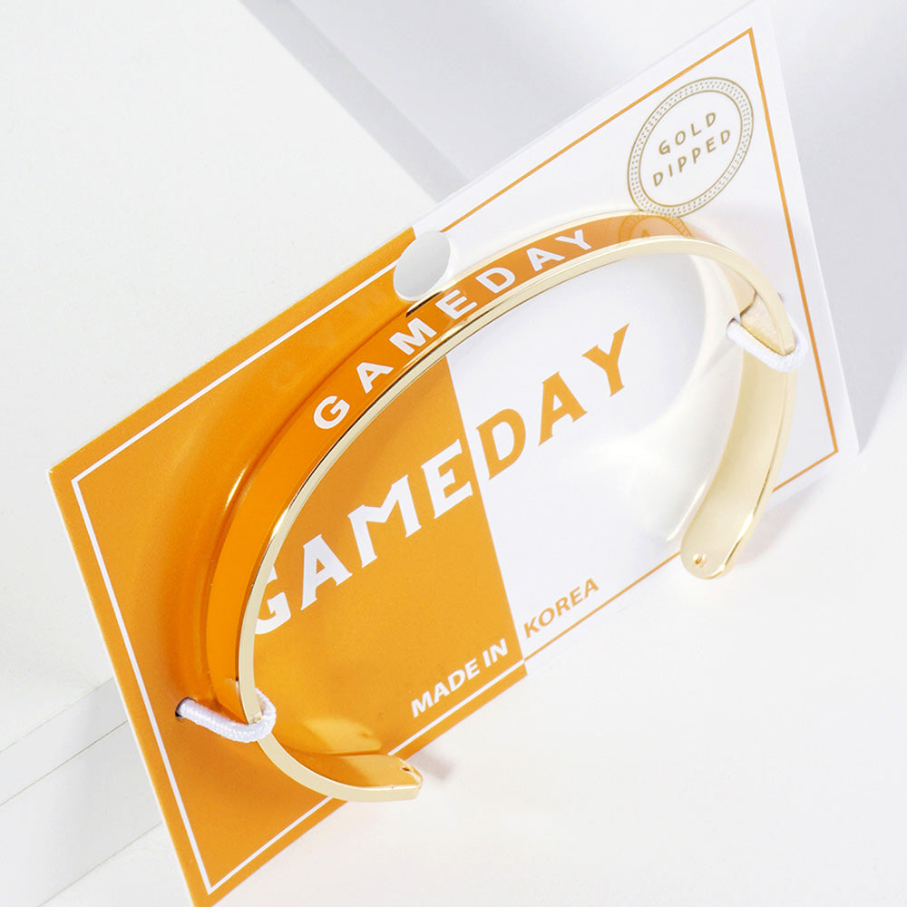 GAMEDAY 18K Gold Dipped Enamel Orange White Team Bracelet
