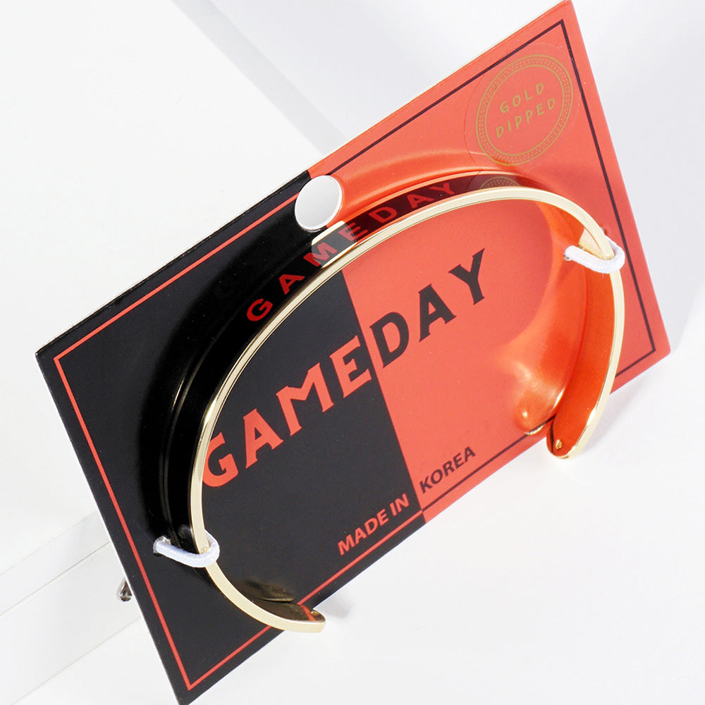 GAMEDAY 18K Gold Dipped Enamel Black Red Team Bracelet