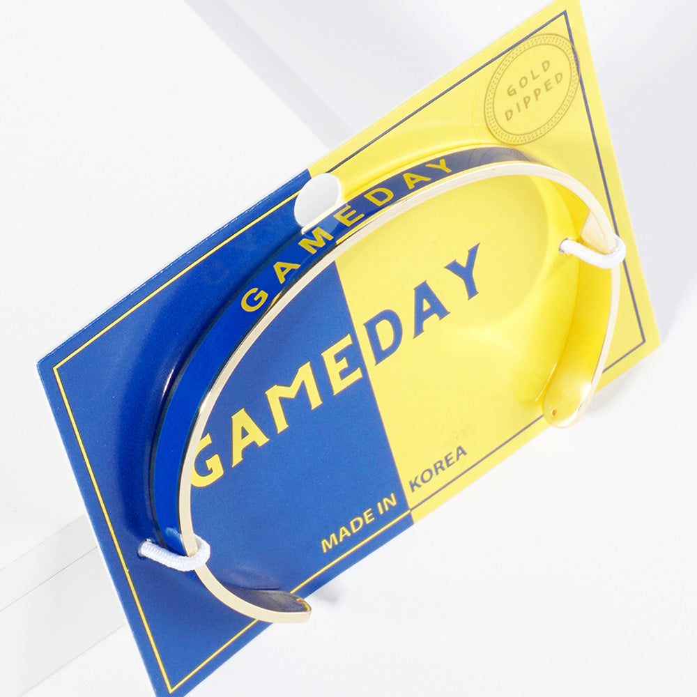 GAMEDAY 18K Gold Dipped Enamel Blue Yellow Team Bracelet