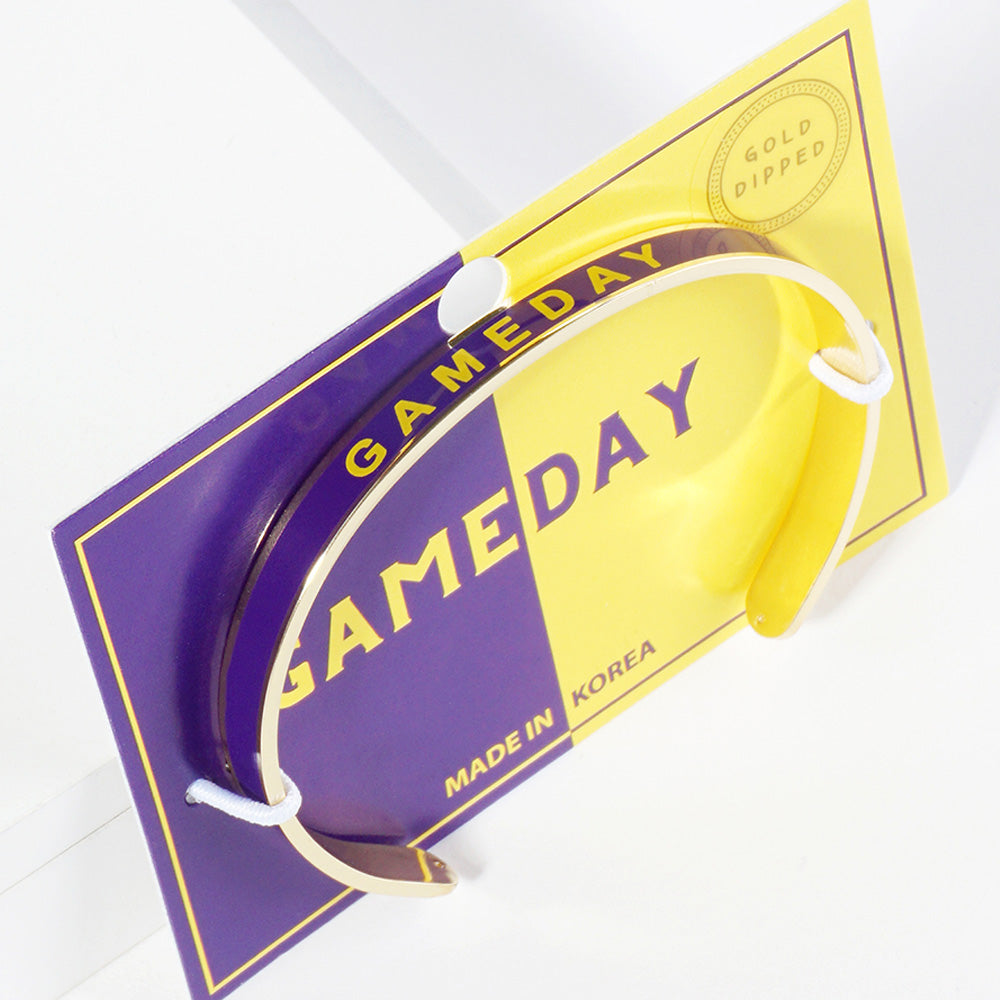 GAMEDAY 18K Gold Dipped Enamel Purple Yellow Team Bracelet