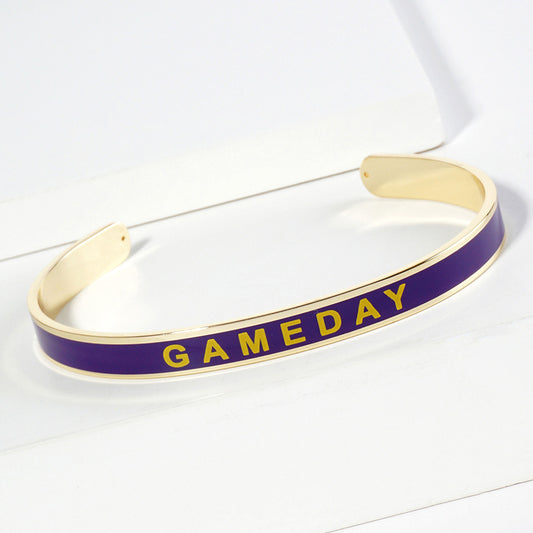 GAMEDAY 18K Gold Dipped Enamel Purple Yellow Team Bracelet