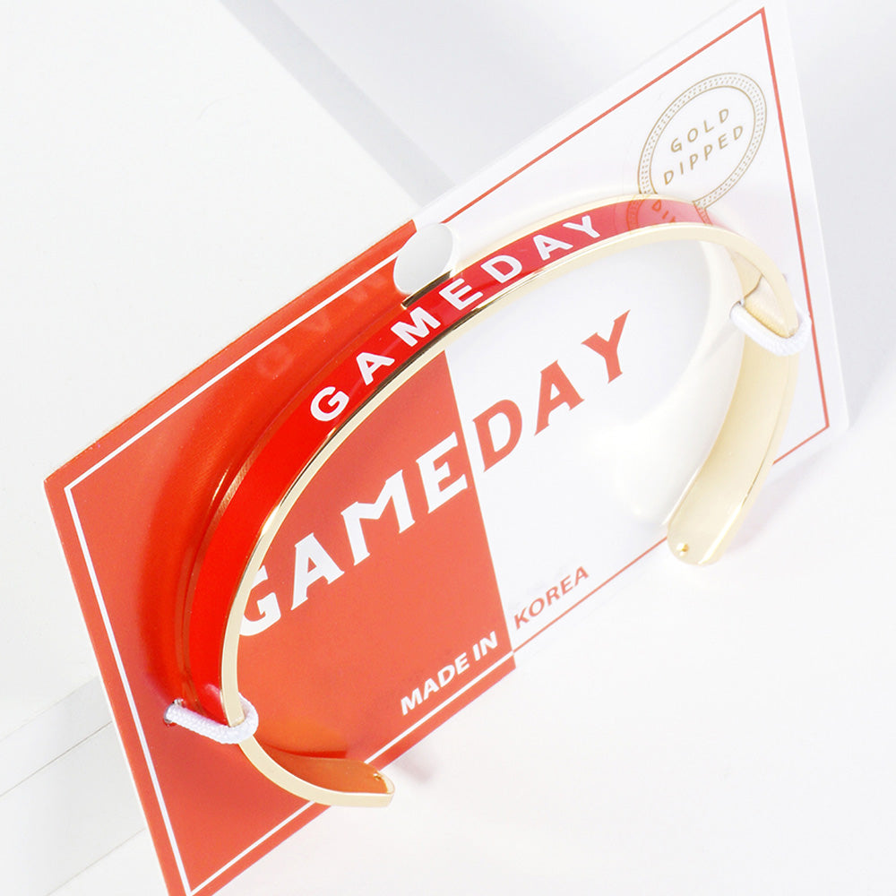 GAMEDAY 18K Gold Dipped Enamel Red White Team Bracelet