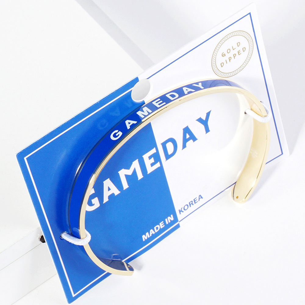 GAMEDAY 18K Gold Dipped Enamel Blue White Team Bracelet