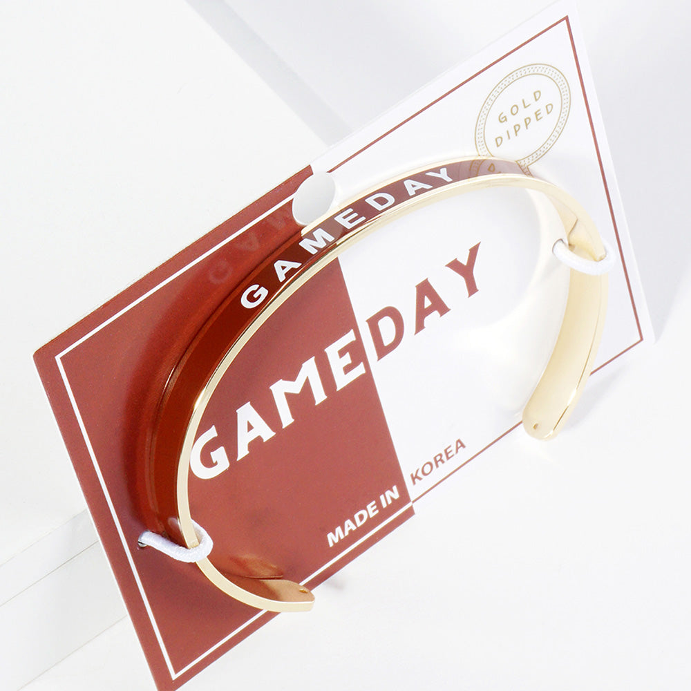 GAMEDAY 18K Gold Dipped Enamel Crimson White Team Bracelet