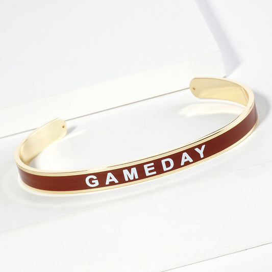 GAMEDAY 18K Gold Dipped Enamel Crimson White Team Bracelet