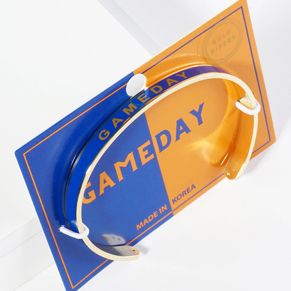 GAMEDAY 18K Gold Dipped Enamel Blue Orange Team Bracelet