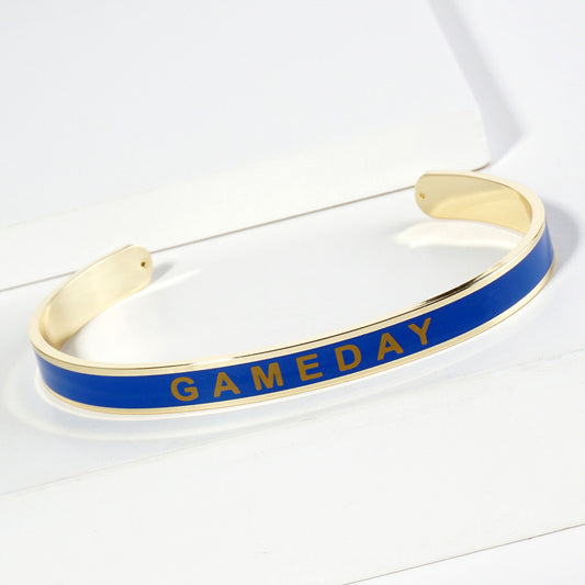 GAMEDAY 18K Gold Dipped Enamel Blue Orange Team Bracelet