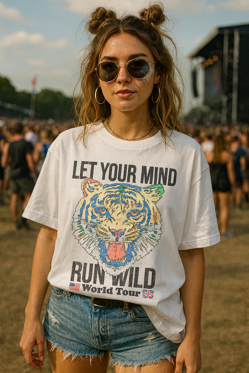 Let Your Mind Run Wild Tiger Graphic T-Shirt