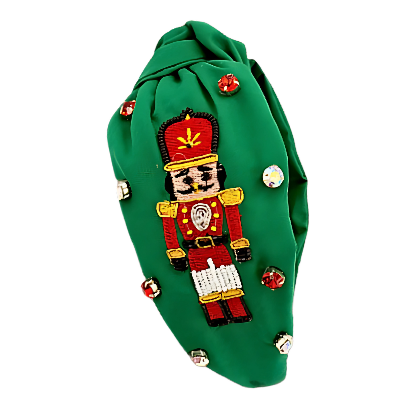 Christmas Nutcracker Beaded Crystal Top Knot Headband