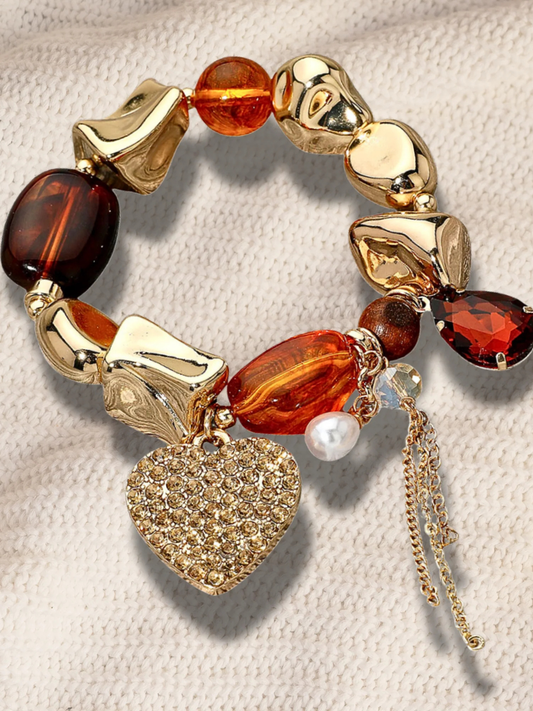 Have a Heart Pebble Stone Stretch Bracelet