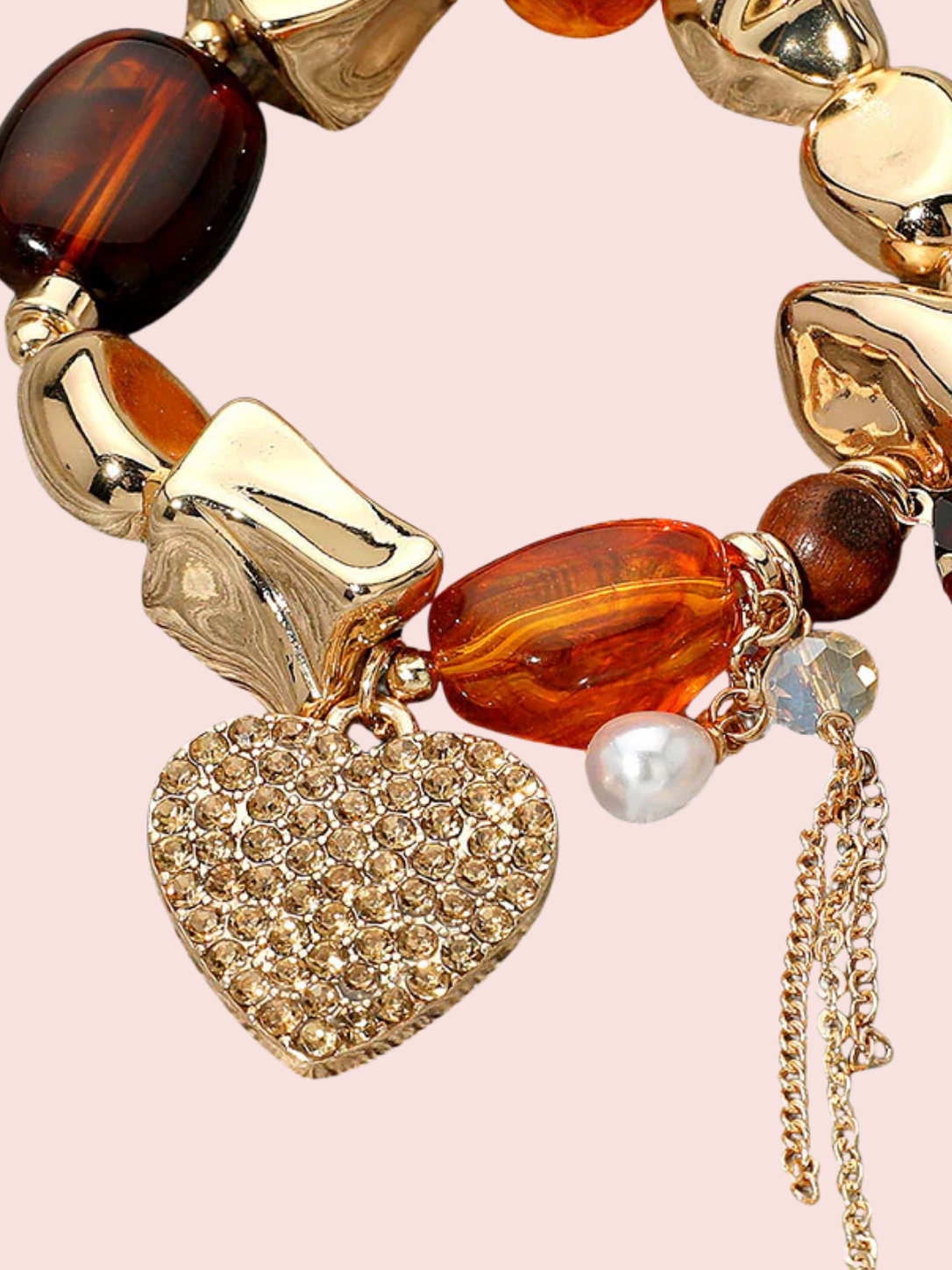 Have a Heart Pebble Stone Stretch Bracelet