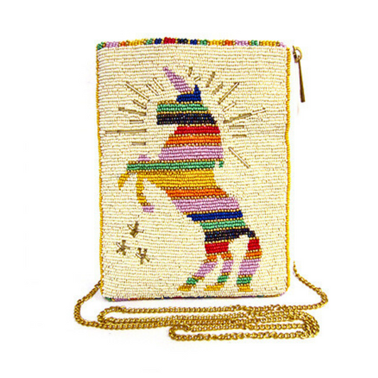 Unicorn Magical Rainbow Beaded Crossbody Bag