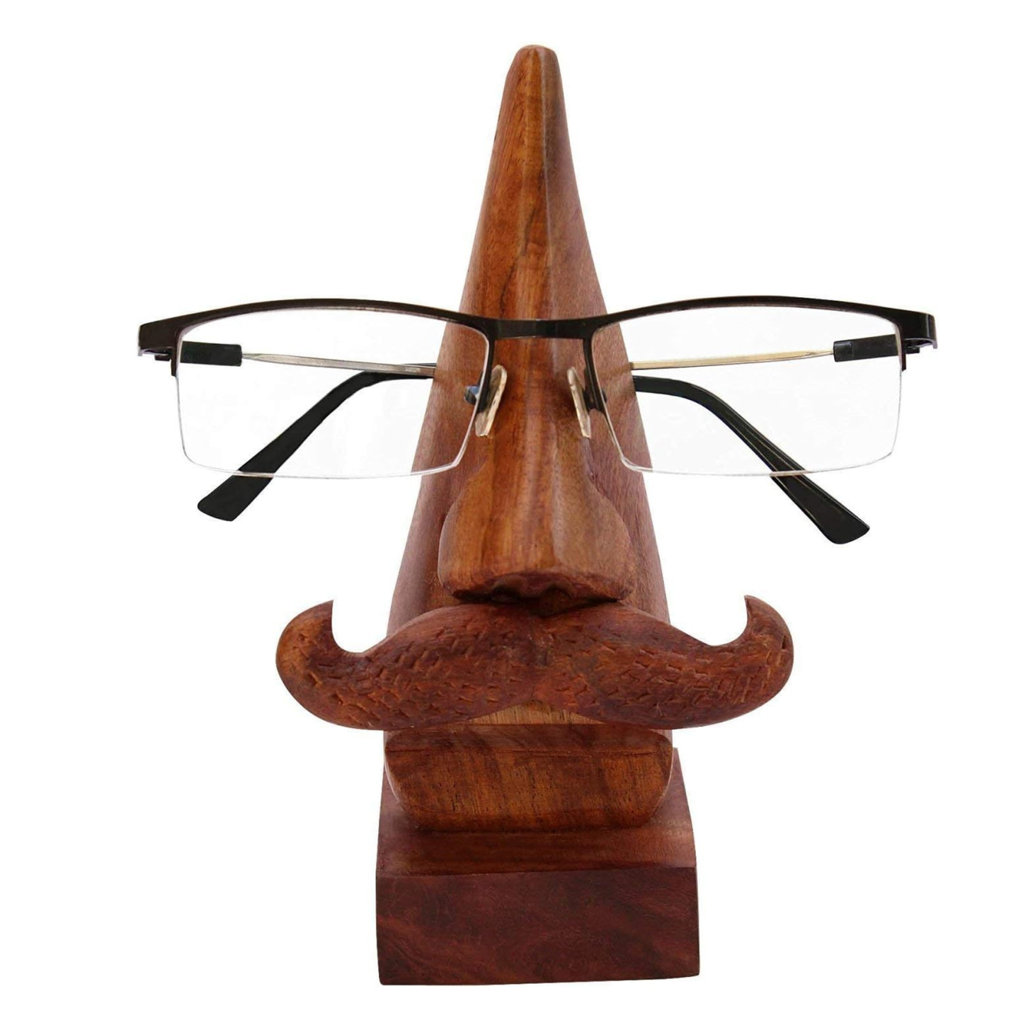 2PC Set Carved Wood Eyeglass Holder Stands