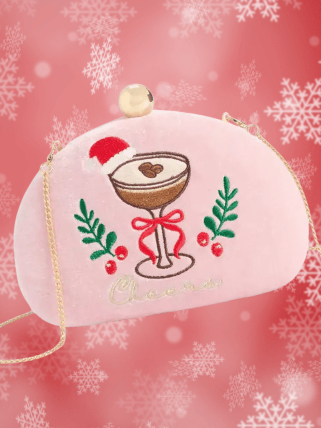 Bolso de mano festivo cruzado Espresso Martini Pink Mini