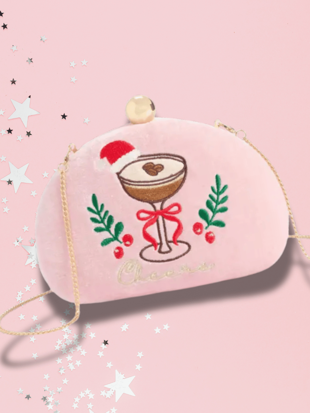 Bolso de mano festivo cruzado Espresso Martini Pink Mini