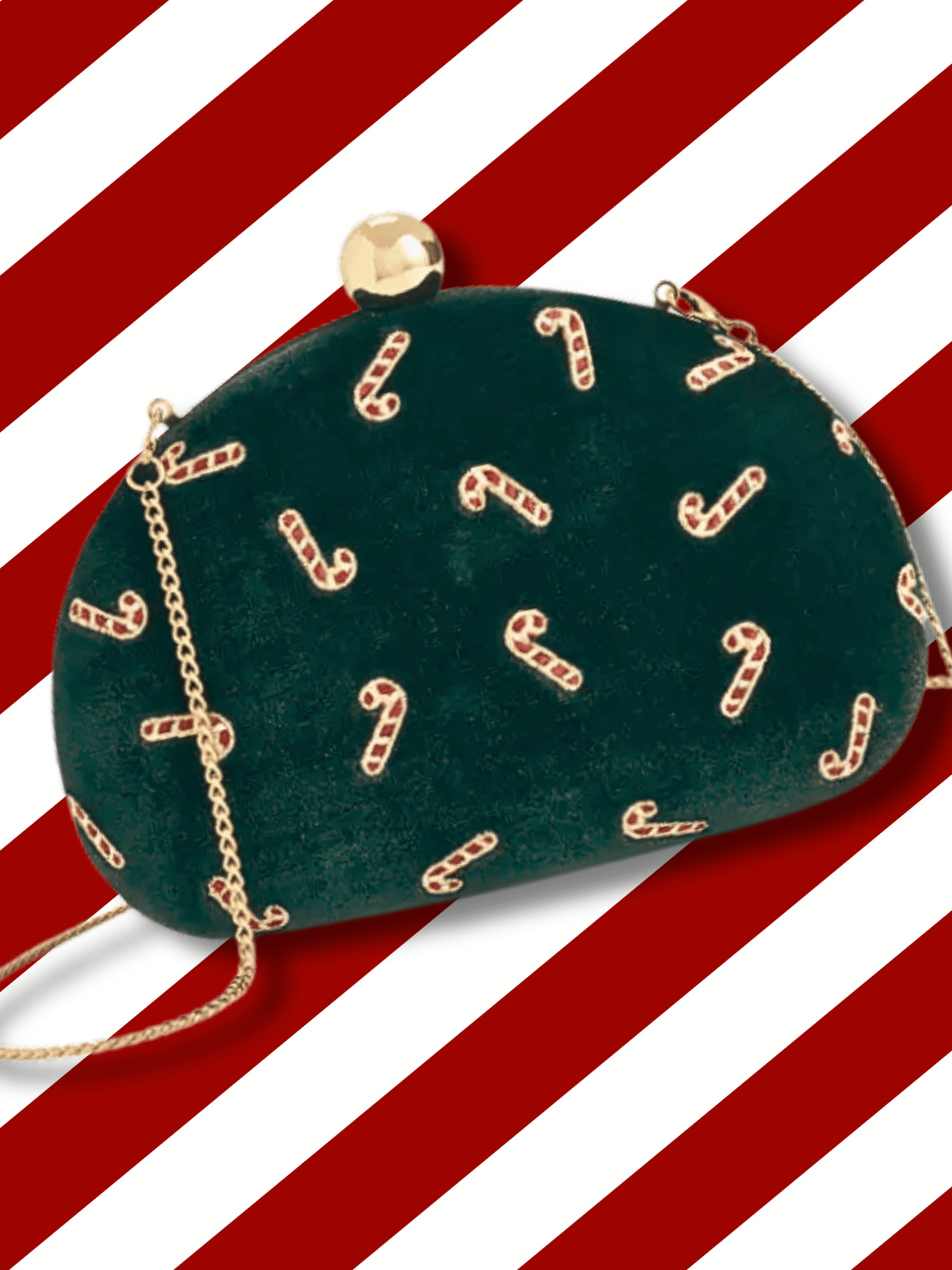 Candy Cane Lane Mini Crossbody Holiday Handbag