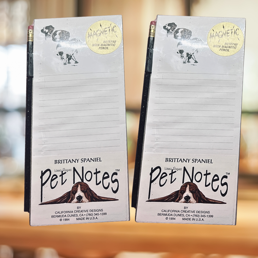 Brittany Spaniel Dog Breed Vintage Magnetic Note Pad & Pencil Set