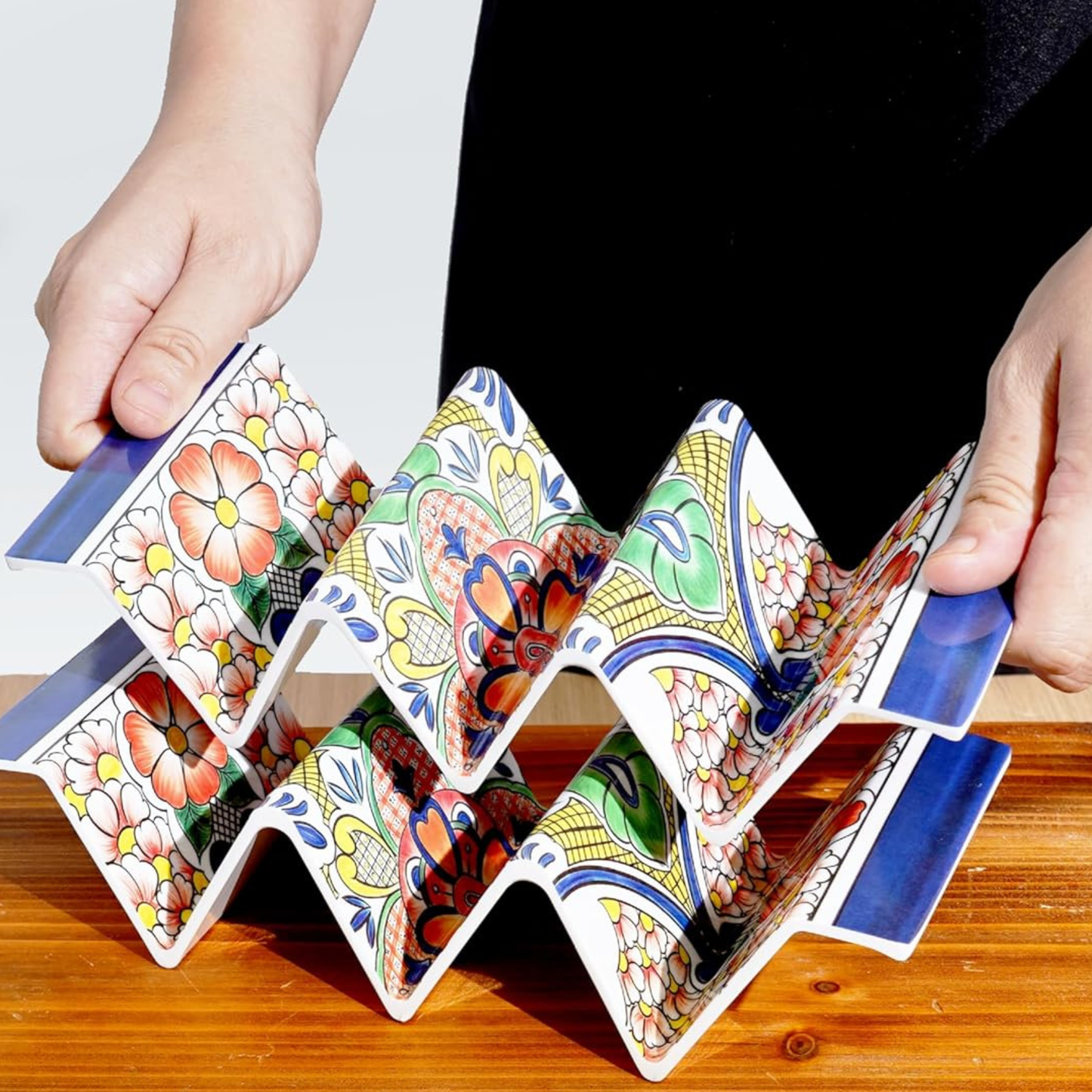 Moroccan Pattern Taco Holder Trays - Set of 4