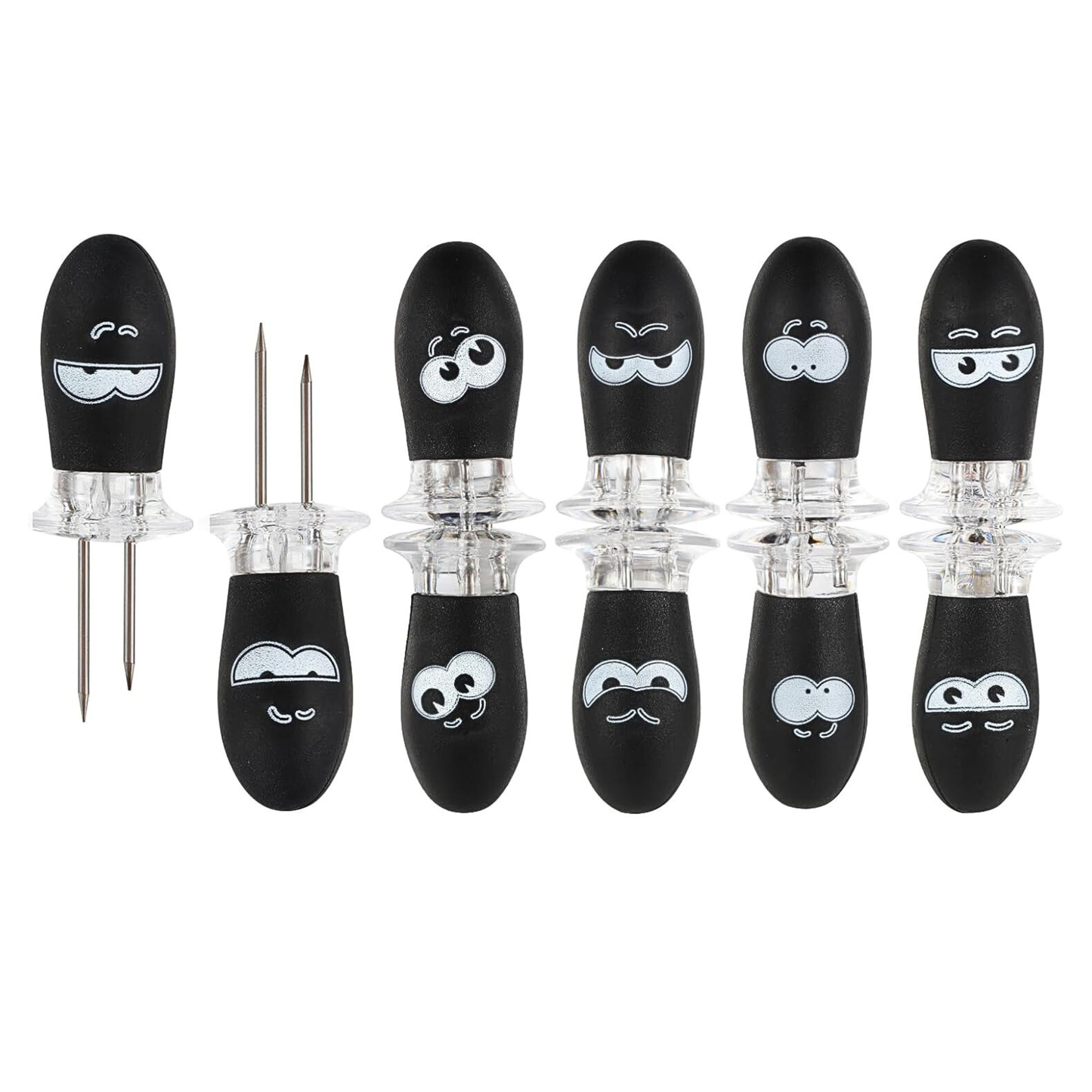 Set of 5 Emoji Face Corn Cob Holders