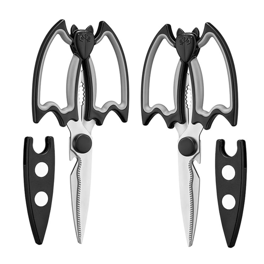 Black Bat Kitchen Shears Scissors - Set of 2