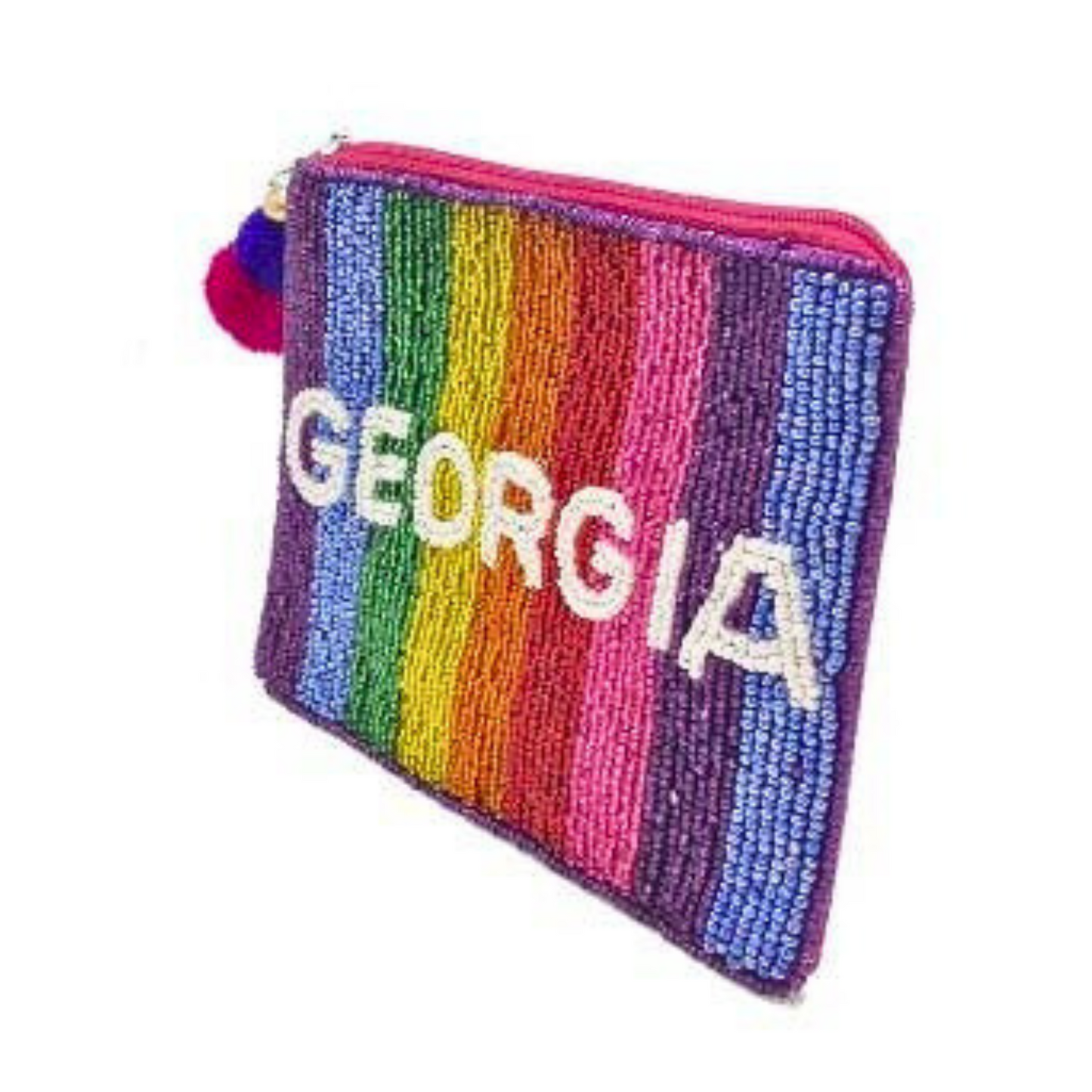 Rainbow GEORGIA Beaded Storage Money Coin Pouch