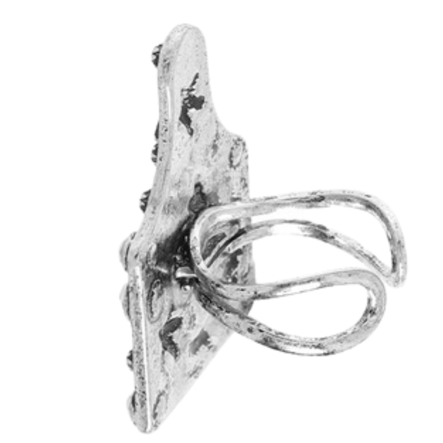 Starry Night Silver Moon Cuff Ring