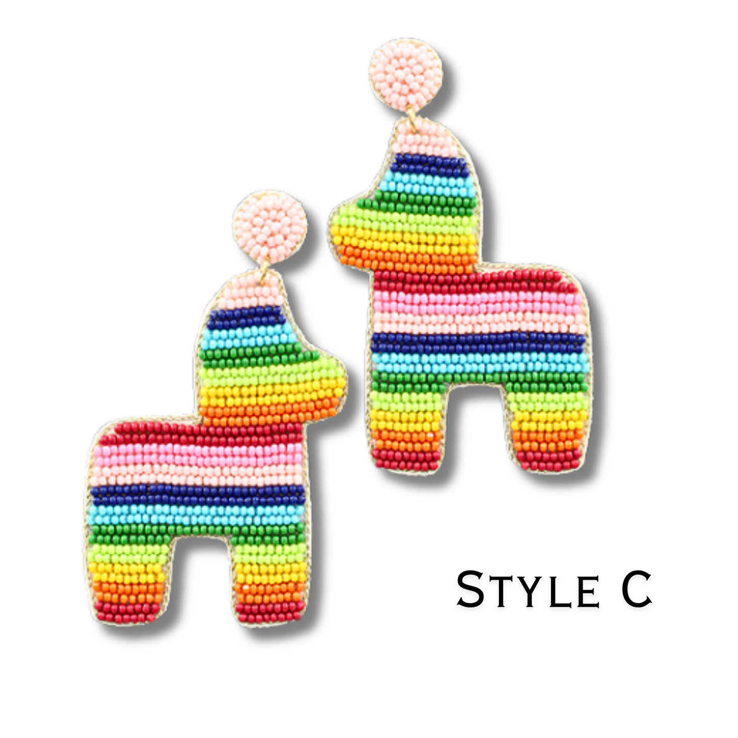 Rainbow Party Pinata Beaded Dangle Earrings