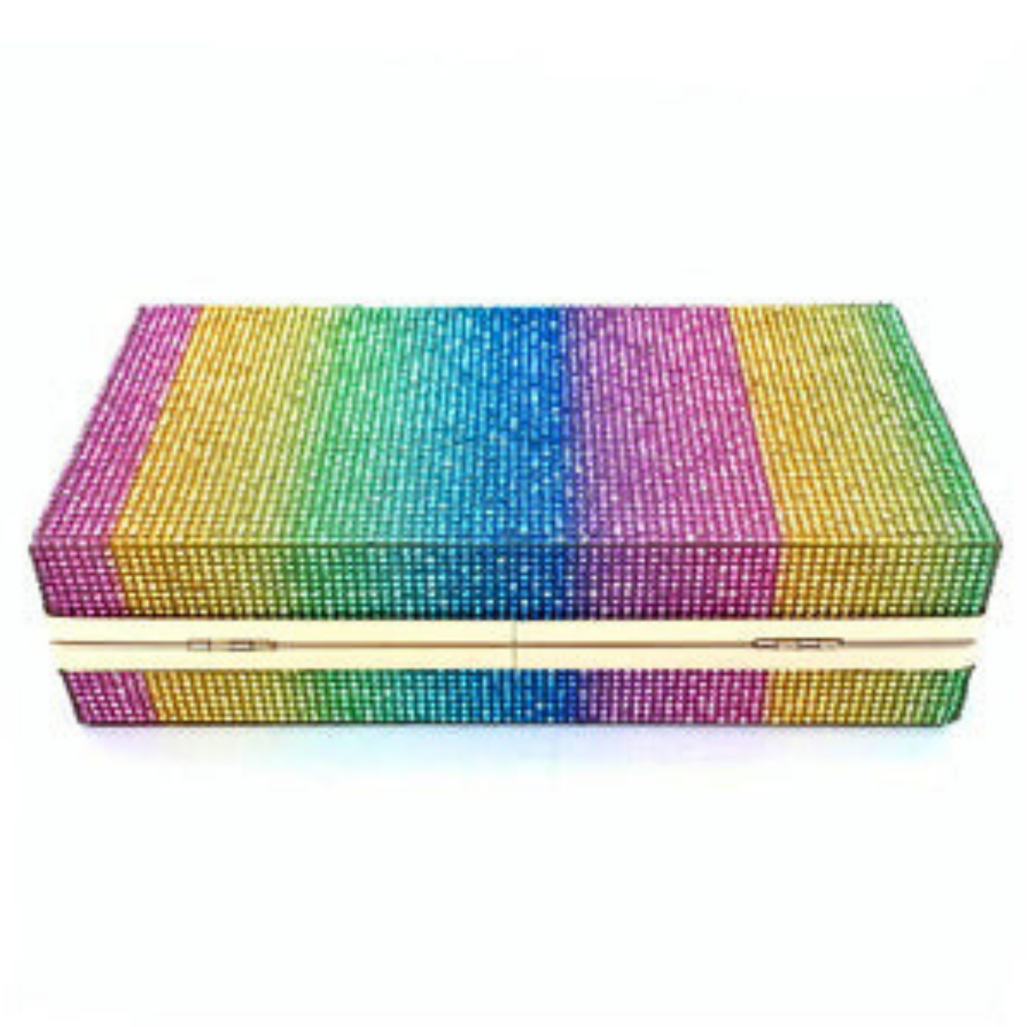Rainbow Bling Crossbody Chain Clutch Handbag