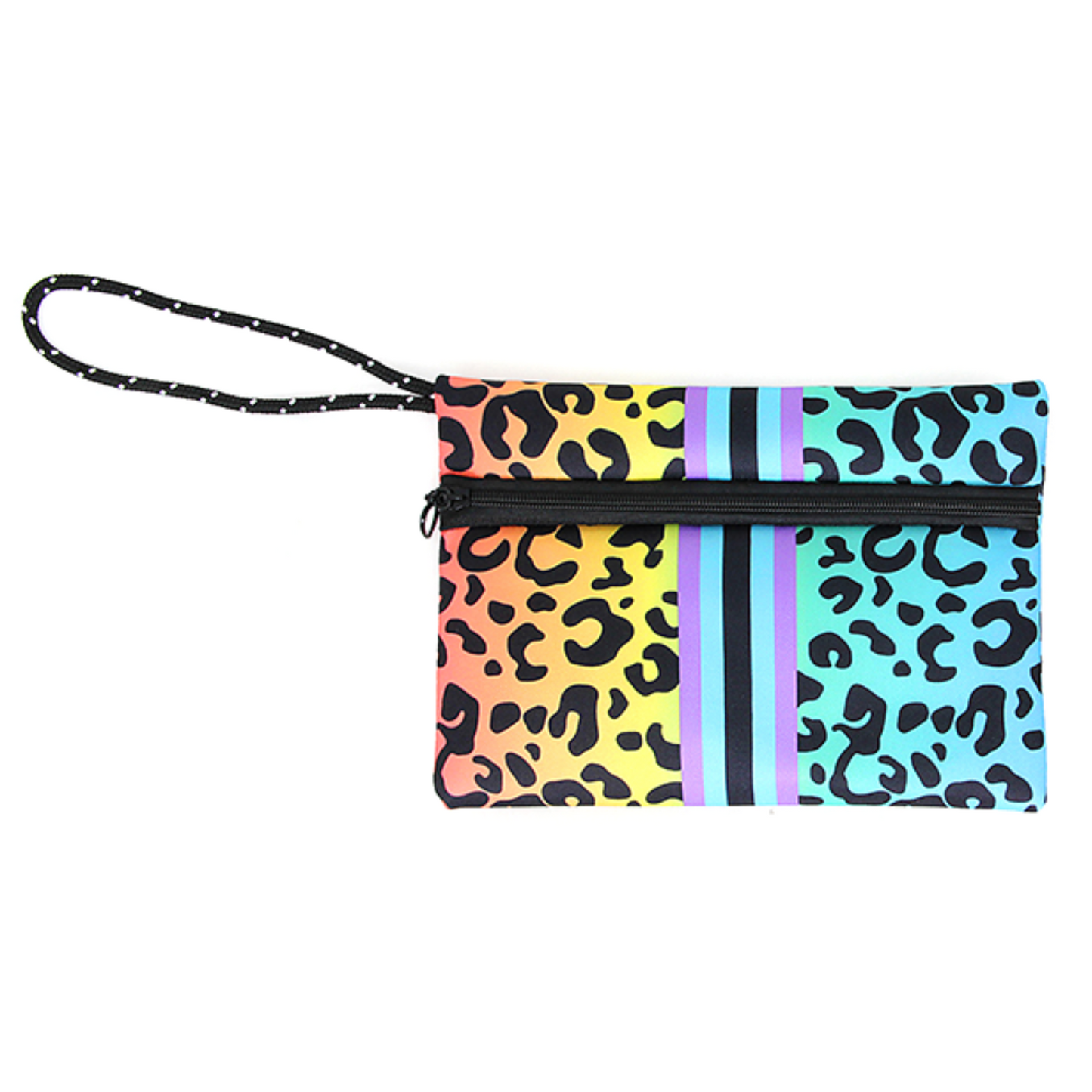 Rainbow Leopard Oversized Tote Bag with Storage Pouch