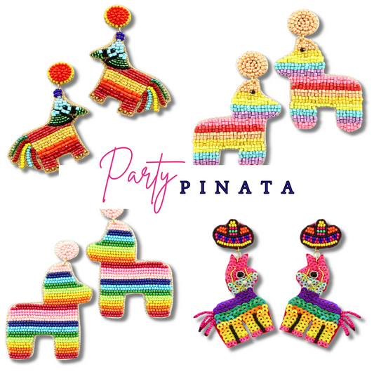 Rainbow Party Pinata Beaded Dangle Earrings