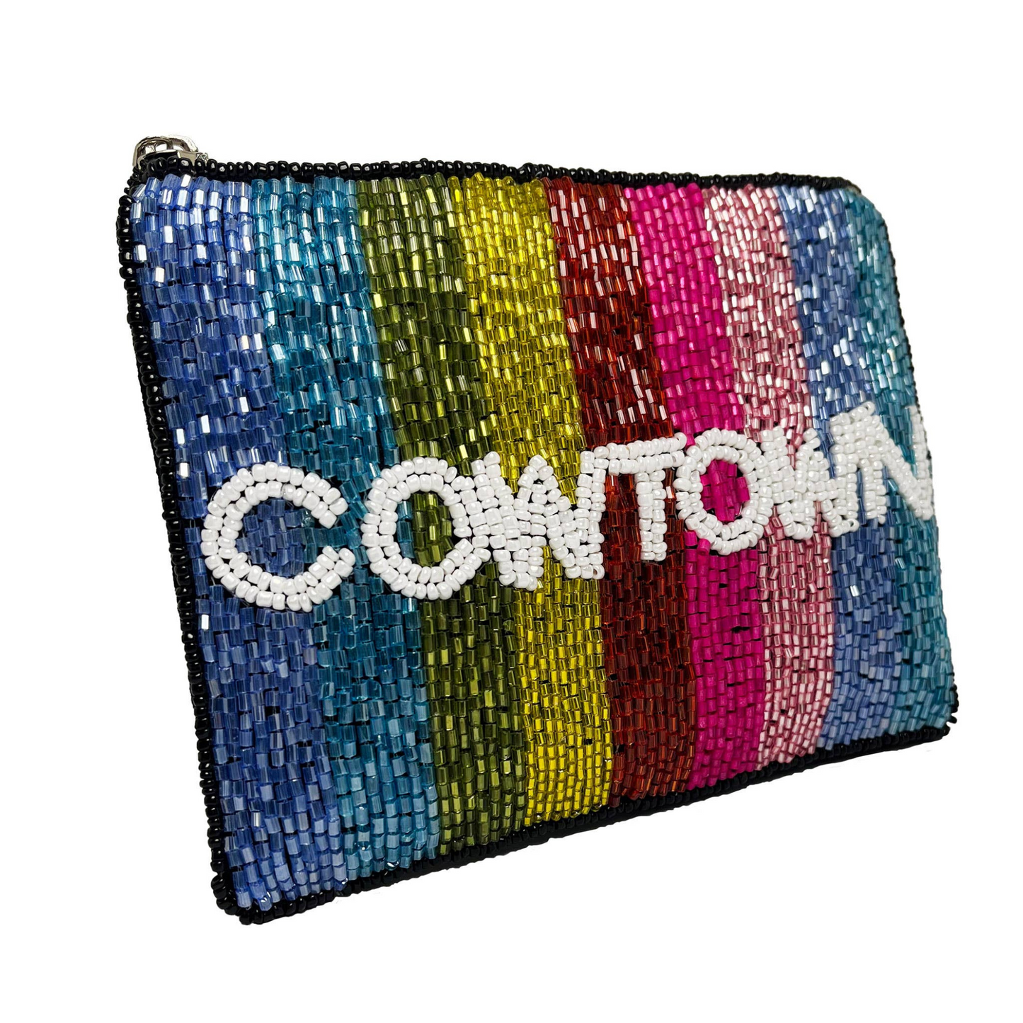 Rainbow COWTOWN Beaded Storage Money Coin Pouch