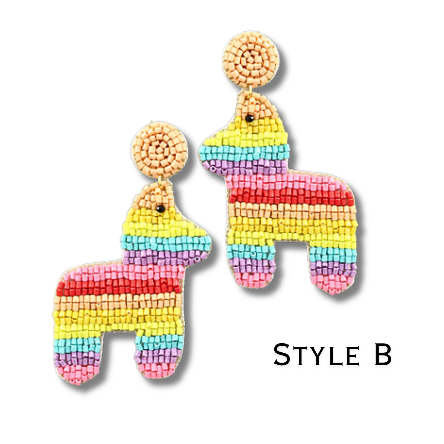 Rainbow Party Pinata Beaded Dangle Earrings