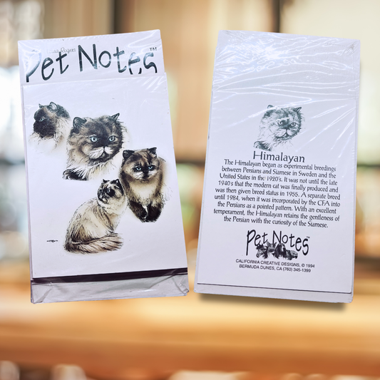 Vintage Cat Breed Note Card Set - Himalayan