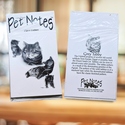 Vintage Cat Breed Note Card Set - Grey Tabby