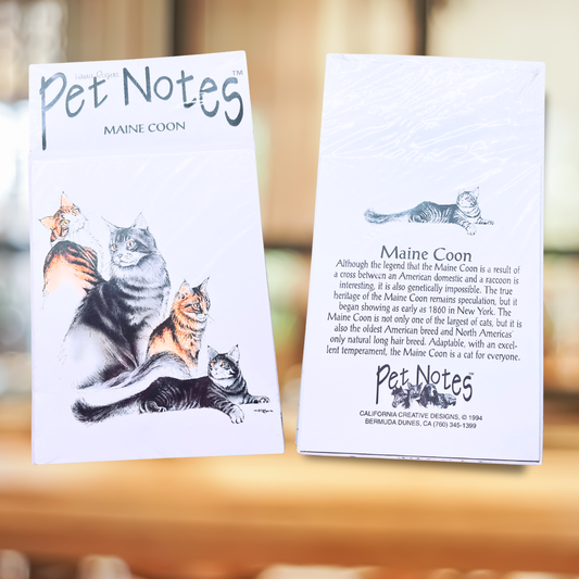 Vintage Cat Breed Note Card Set - Maine Coon