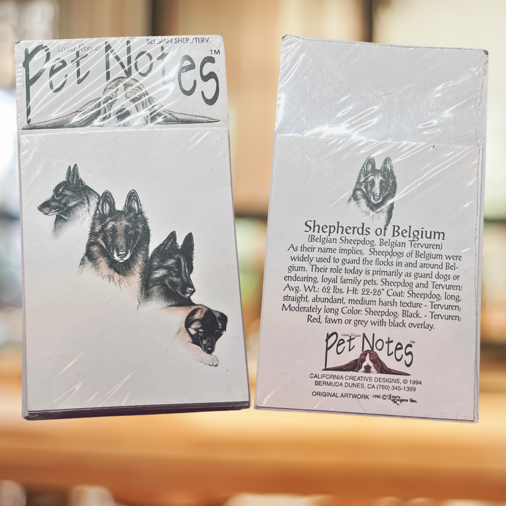 Vintage Dog Breed Note Card Set - Belgian Shepherd Tervuren
