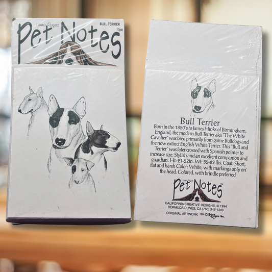Vintage Dog Breed Note Card Set - Bull Terrier