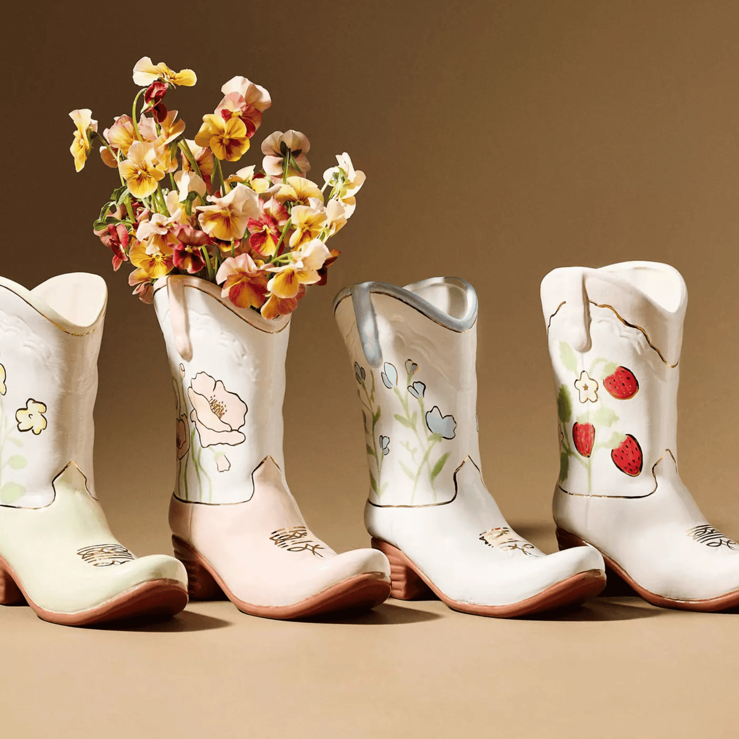 Giddy Up & Party Kickin' Up Blooms Cowgirl Boot Vase