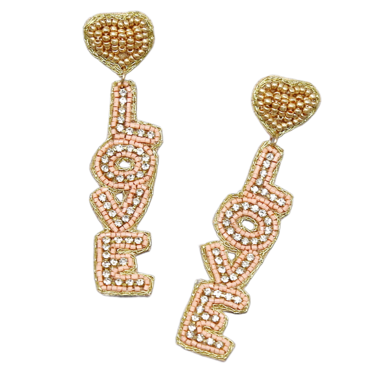 Love Is in The Air Beaded Rhinestone Dangle Earrings