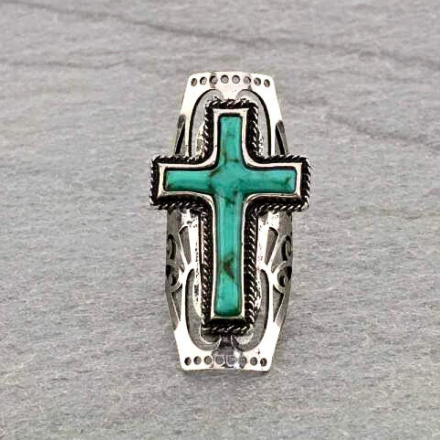 Faith and Frontier Cross Western Cuff Ring
