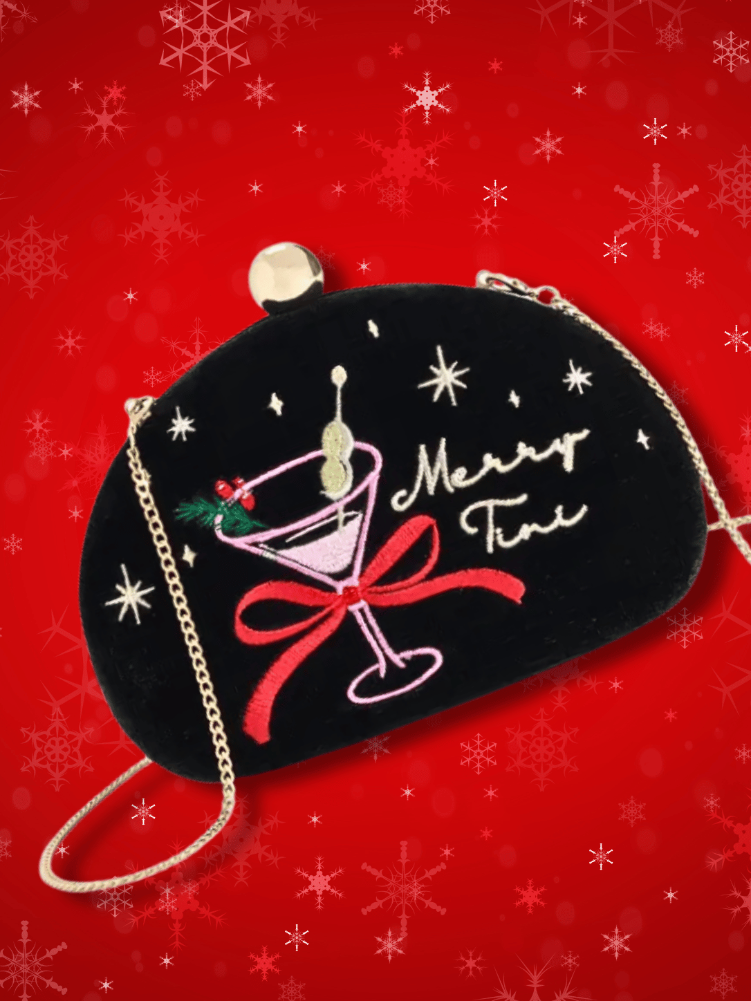 Merry Martini Mini Crossbody Holiday Handbag