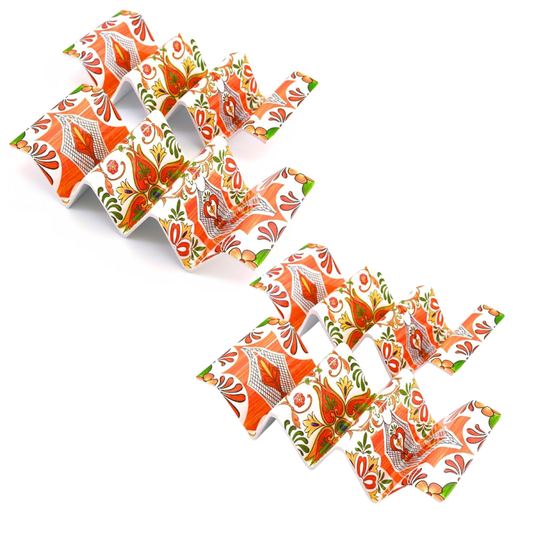 Moroccan Pattern Taco Holder Trays - Set of 4
