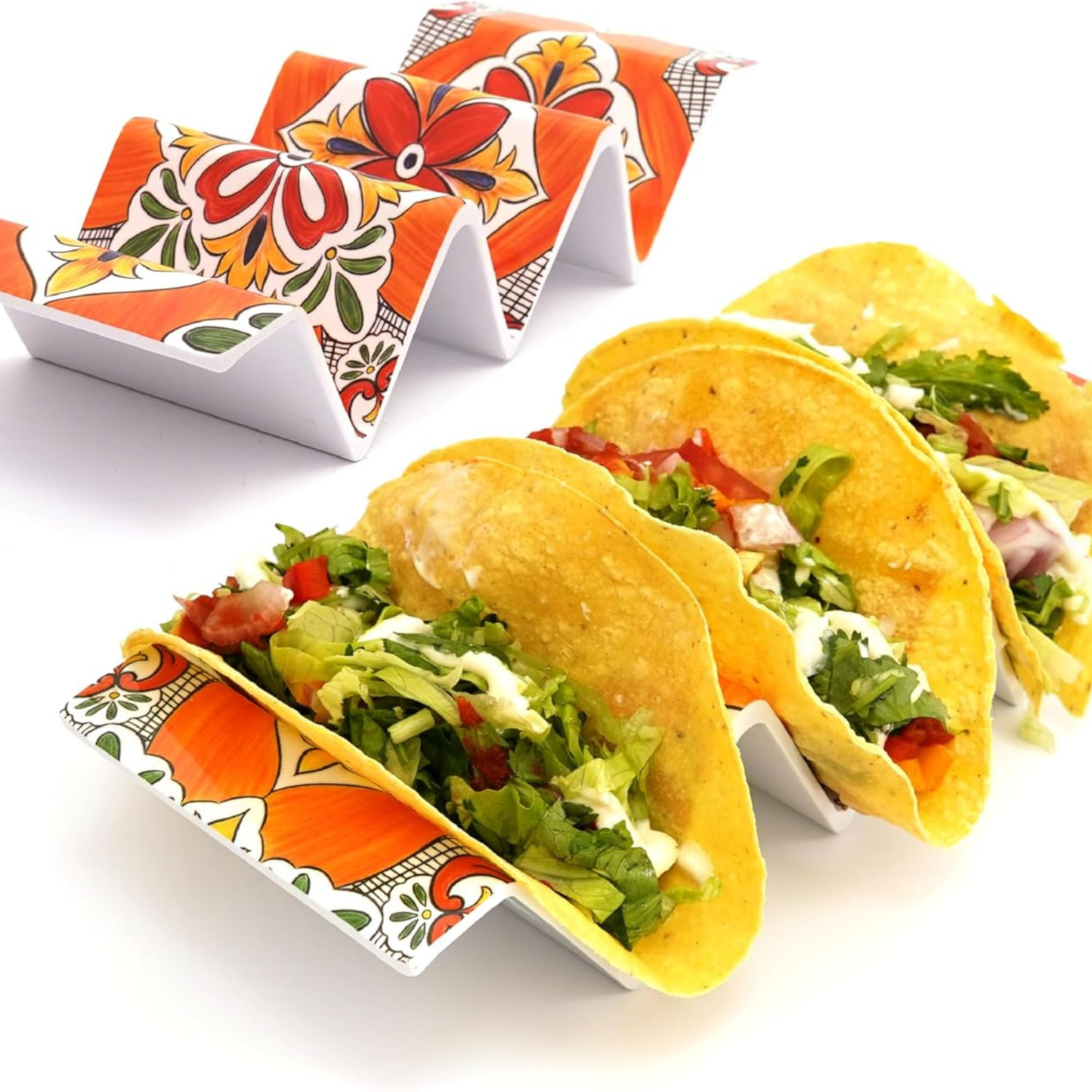 Moroccan Pattern Taco Holder Trays - Set of 4