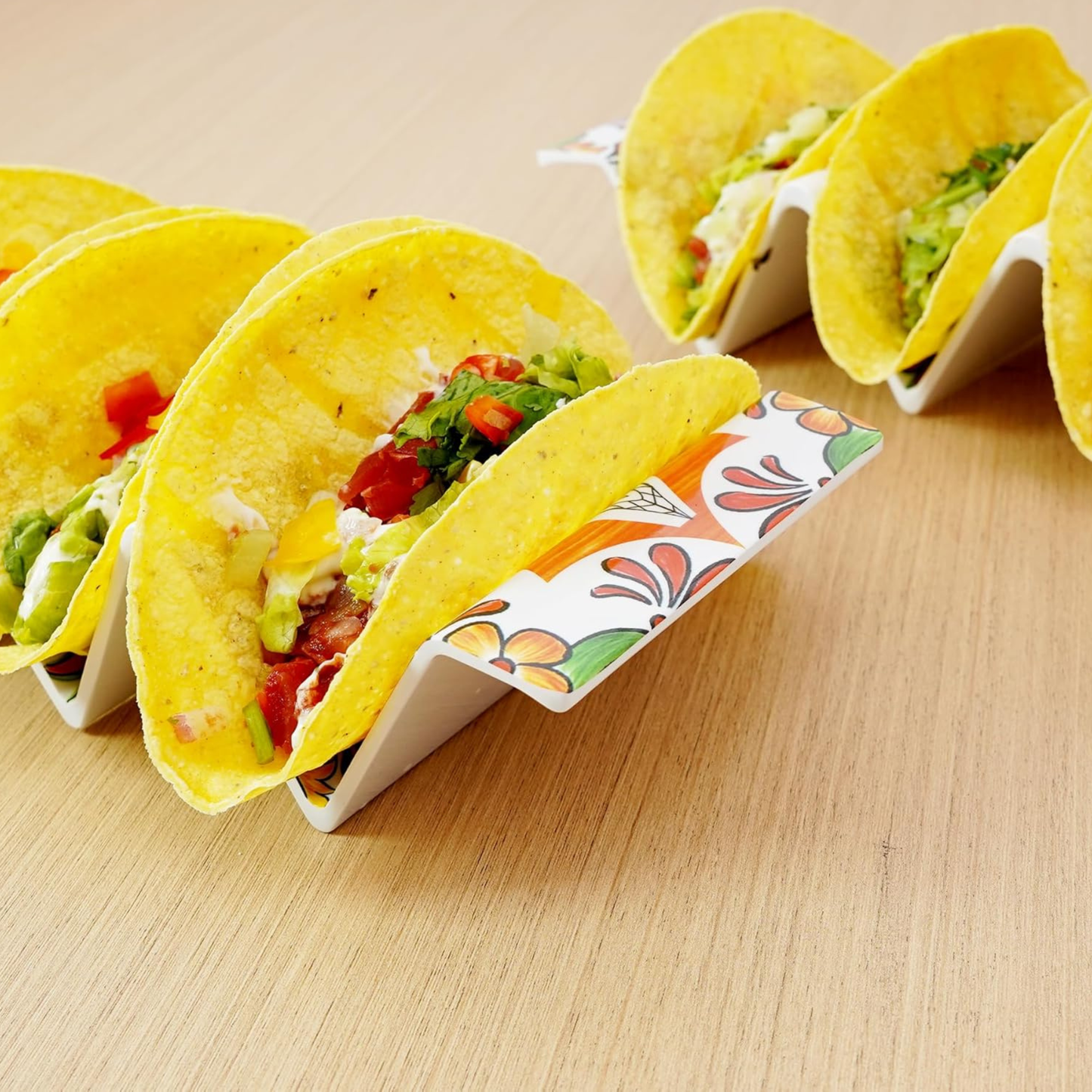 Moroccan Pattern Taco Holder Trays - Set of 4
