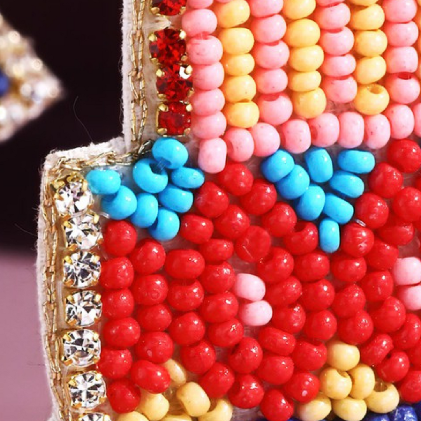 BIRTHDAY Layer Cake Beaded Rhinestone Earrings