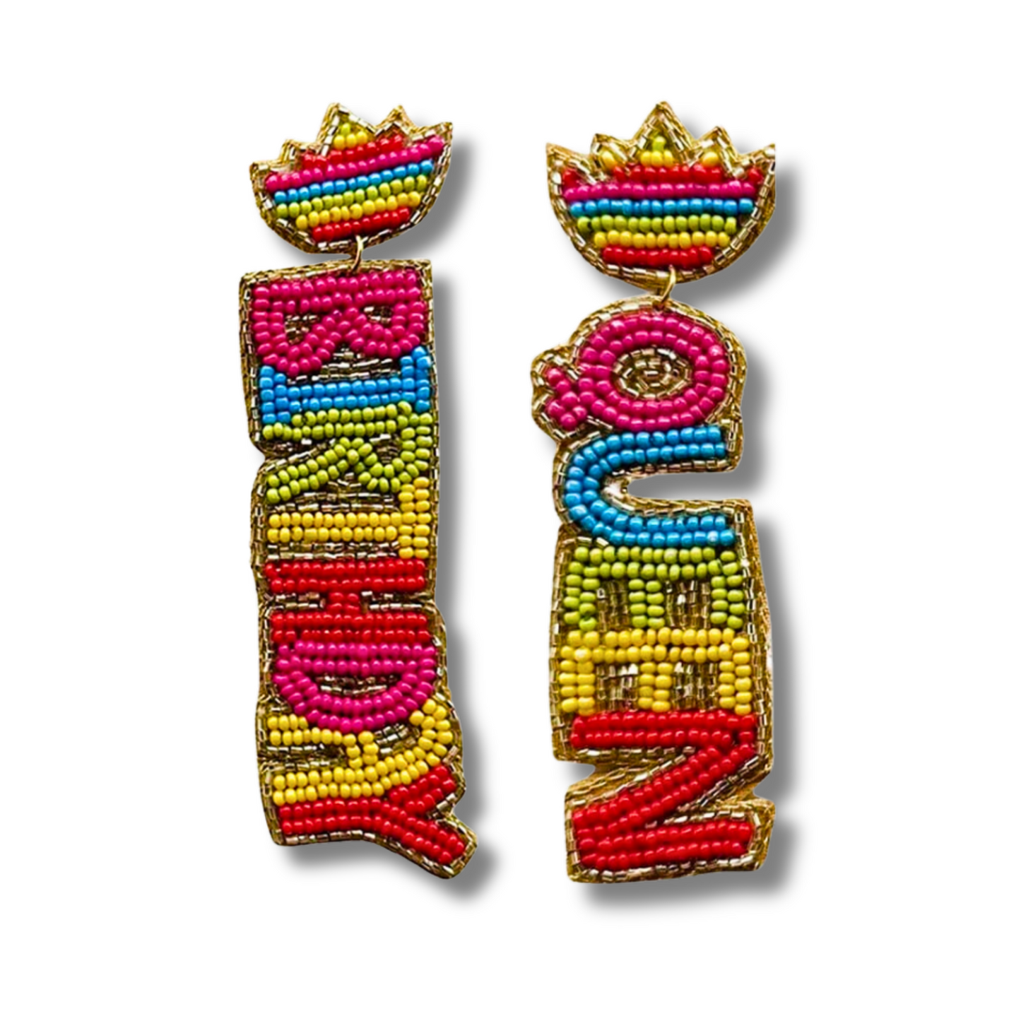 BIRTHDAY QUEEN Gift Beaded Celebration Day Earrings