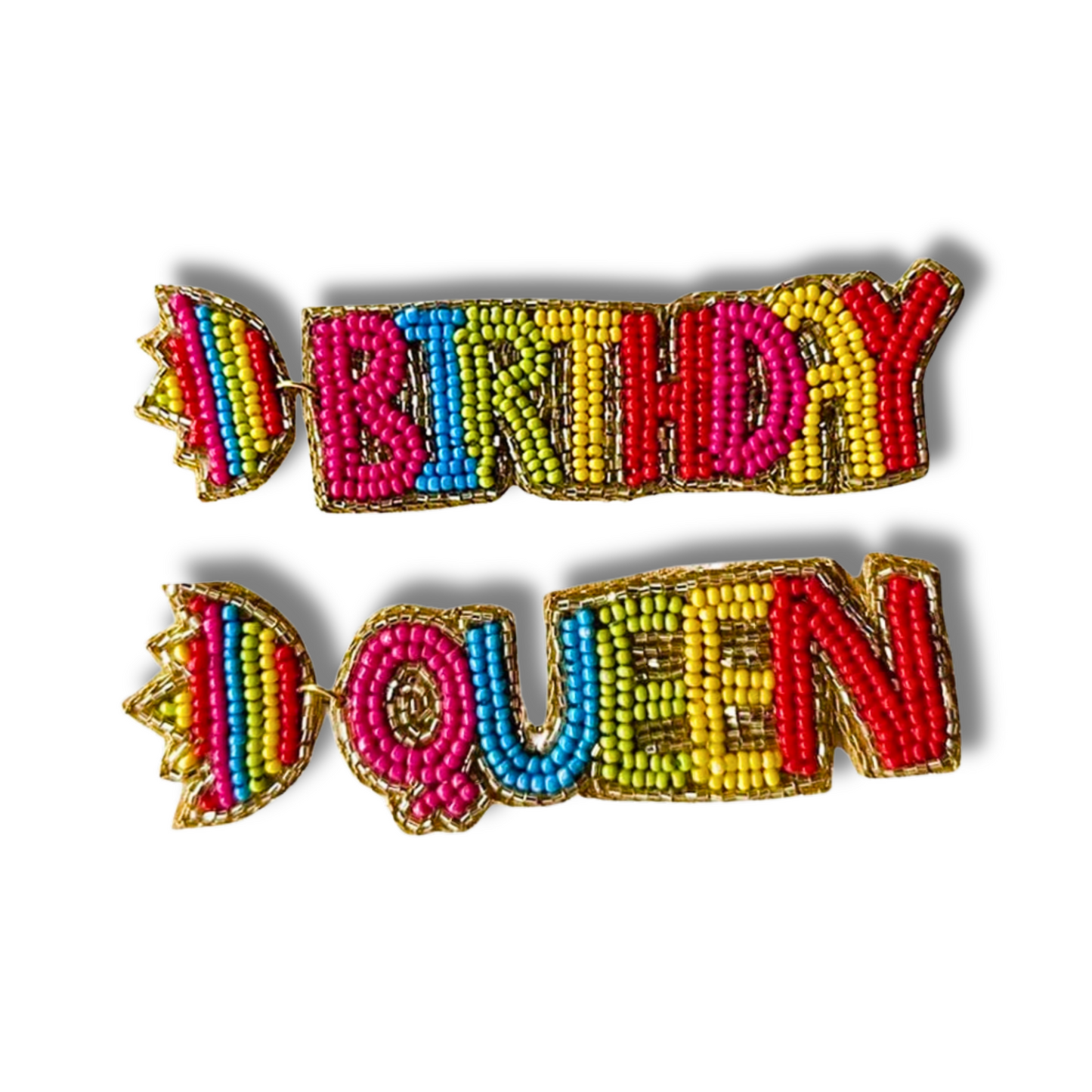 BIRTHDAY QUEEN Gift Beaded Celebration Day Earrings