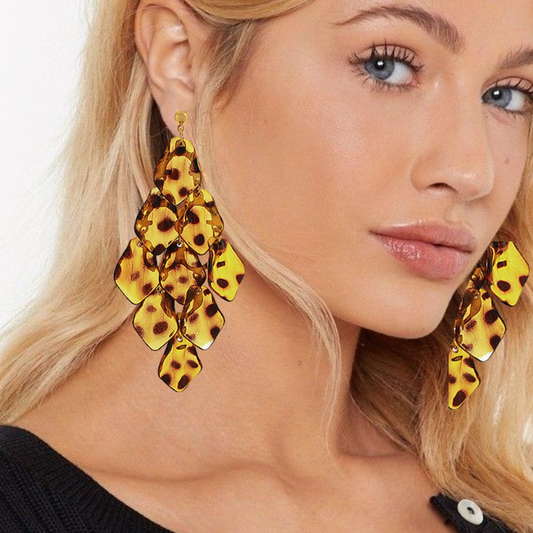The Wild Side Leopard Chandelier Earrings