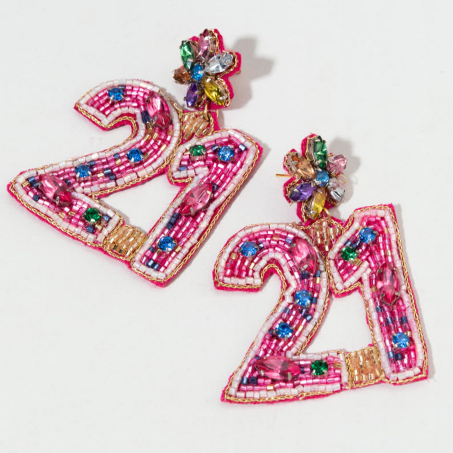 21ST BIRTHDAY Premium Bead & Crystal Celebration Earrings